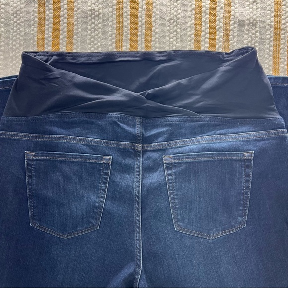 NWT Over The Belly Dark Wash Skinny Maternity Jeans -Dark Wash Size 16 - Picture 11 of 12